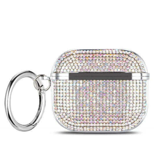 For Airpods Pro 3,Beautiful Rhinestone Bling Hard Plastic Cover Earphone Case For AirPods 4 Pro 2, With Hook Gift For Women Girl