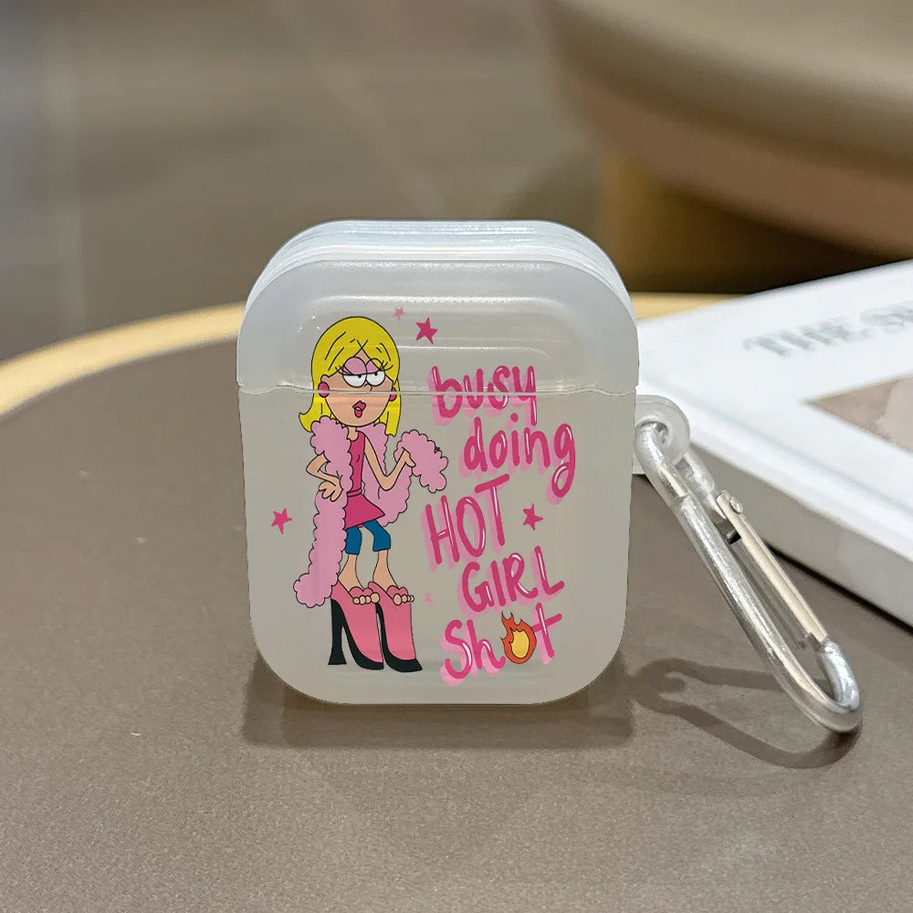 COOL girl C-Lizzie Translucent Silicone Case for Airpods 4 3 Pro 2 1 Wireless earphone Headphone Pro2 Protective Covers