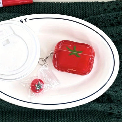 2026 Girl Cute Semi-transparent Tomatoes Are Suitable for Airpods 4th Generation Bluetooth Headset Case 2nd/3rd Generation