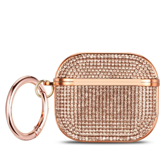 For Airpods Pro 3,Beautiful Rhinestone Bling Hard Plastic Cover Earphone Case For AirPods 4 Pro 2, With Hook Gift For Women Girl