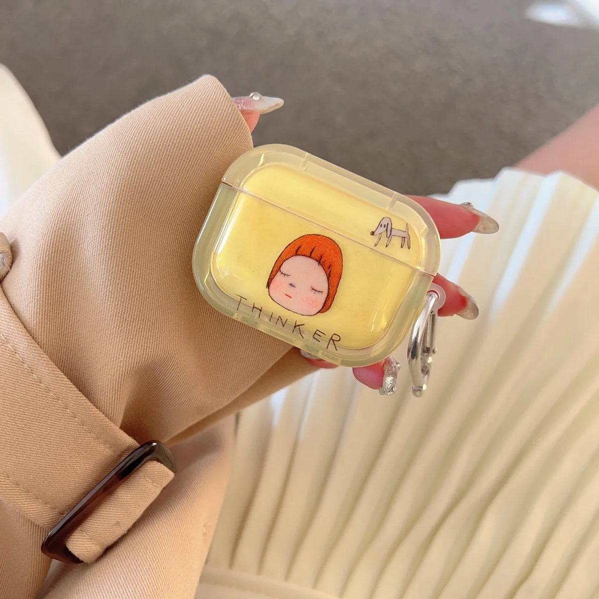 Cartoon little girl Case For AirPods 4 2 1 3 Pro2 Case Cover Coque headphones Soft TPU Soft Silicone Protective Cover AirPods 4